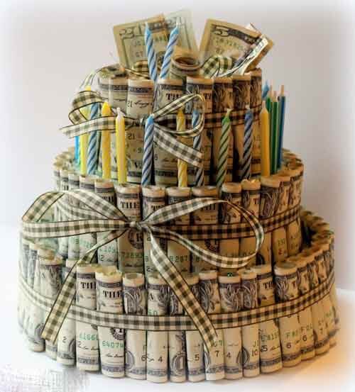 تزیین پول به شکل کیک