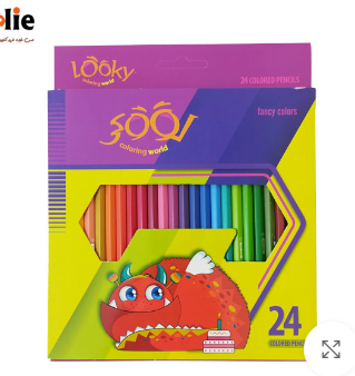 مداد رنگی 24 رنگ لوکی جعبه مقوایی طرح 4