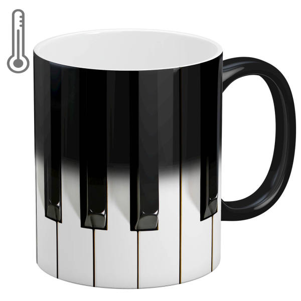 ماگ حرارتی آبنبات رنگی طرح پیانو کد ARM0510