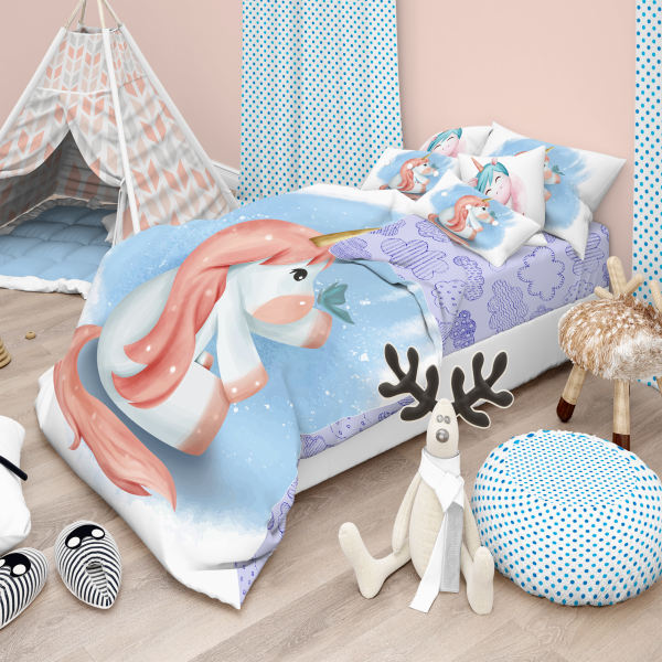 سرویس خواب 8 تکه نوزادی مدل blue unicorn