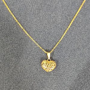 گردنبند طلا 18 عیار زنانه قیراط طرح قلب کد GH433